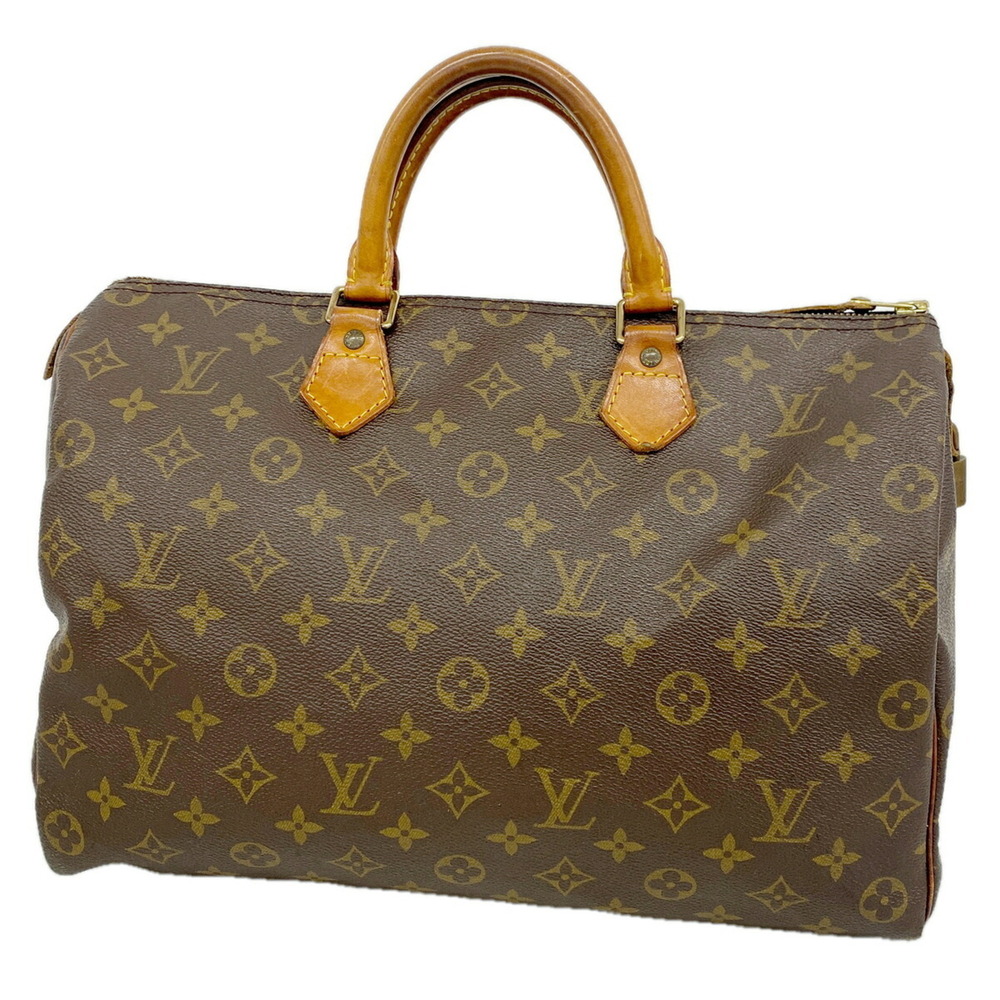 LOUIS VUITTON Authentic Brown Monogram Speedy 35 Bag
